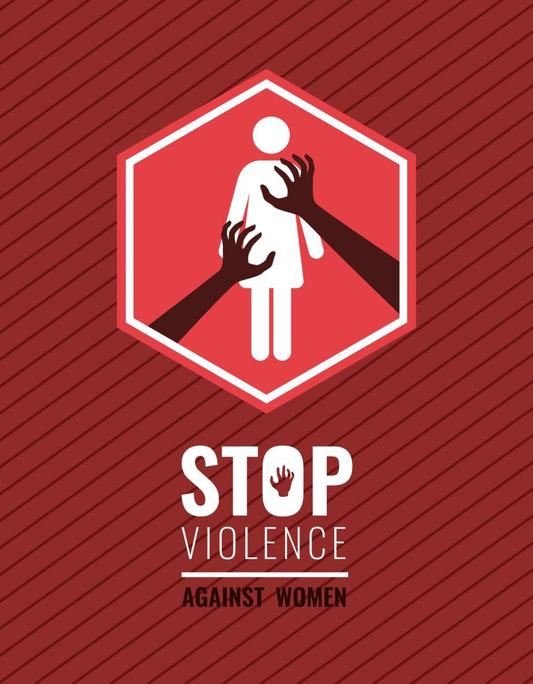 affiche stop à la violence vecteur