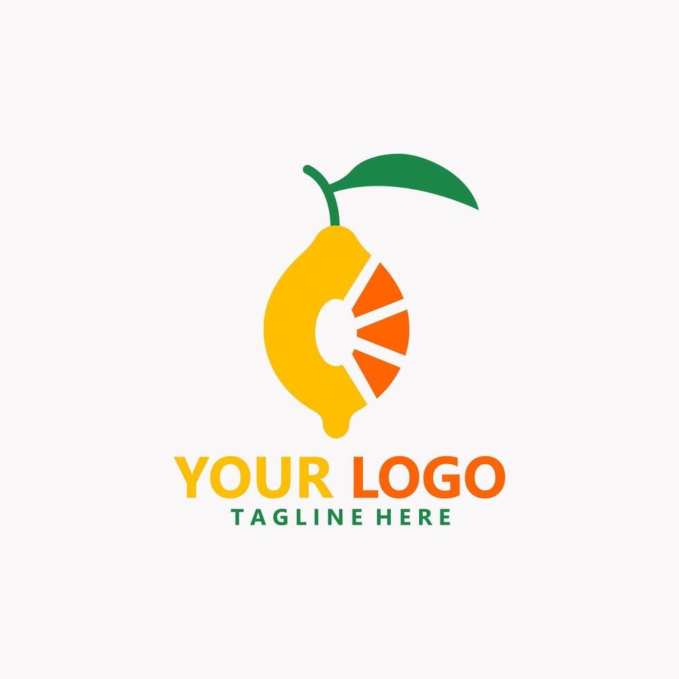 initiale lettre c agrumes fruit logo conception vecteur