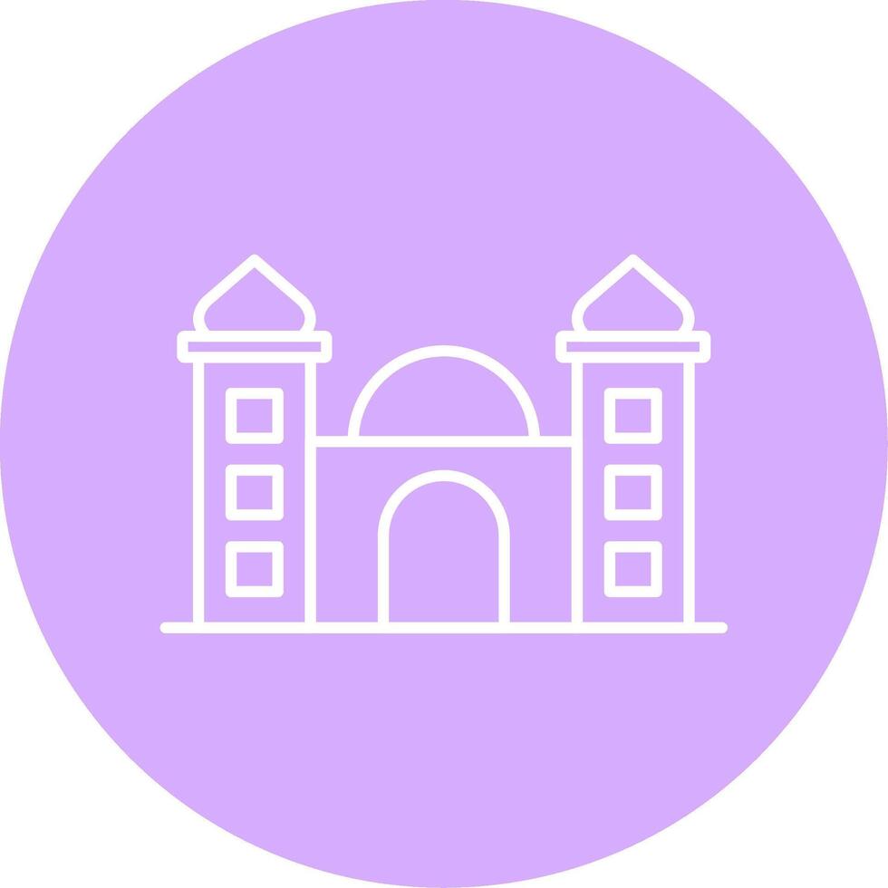 mosquée ligne multicercle icône vecteur