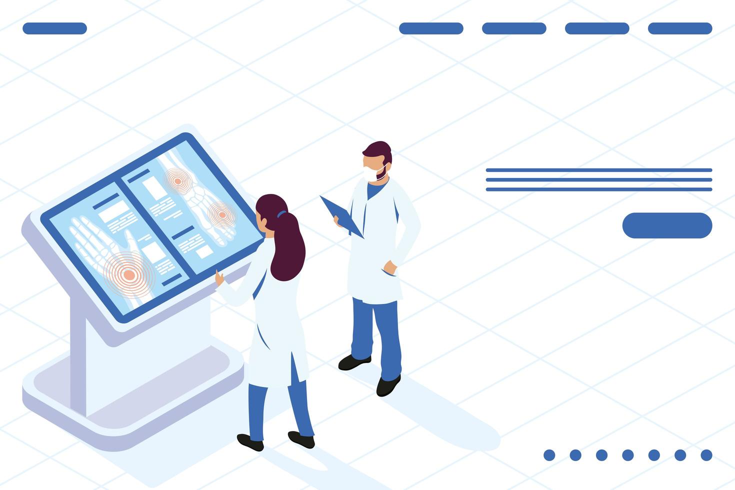 médecins avec des résultats de radiographie vecteur