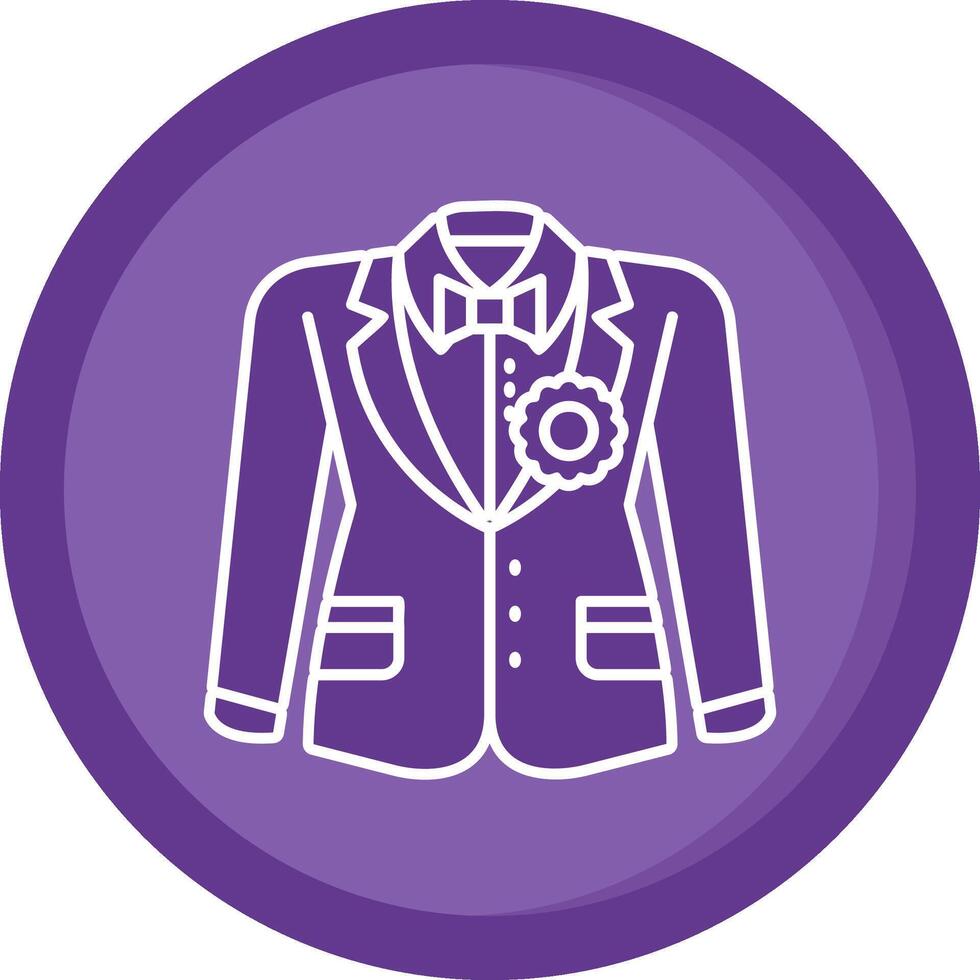 jeune marié costume solide violet cercle icône vecteur