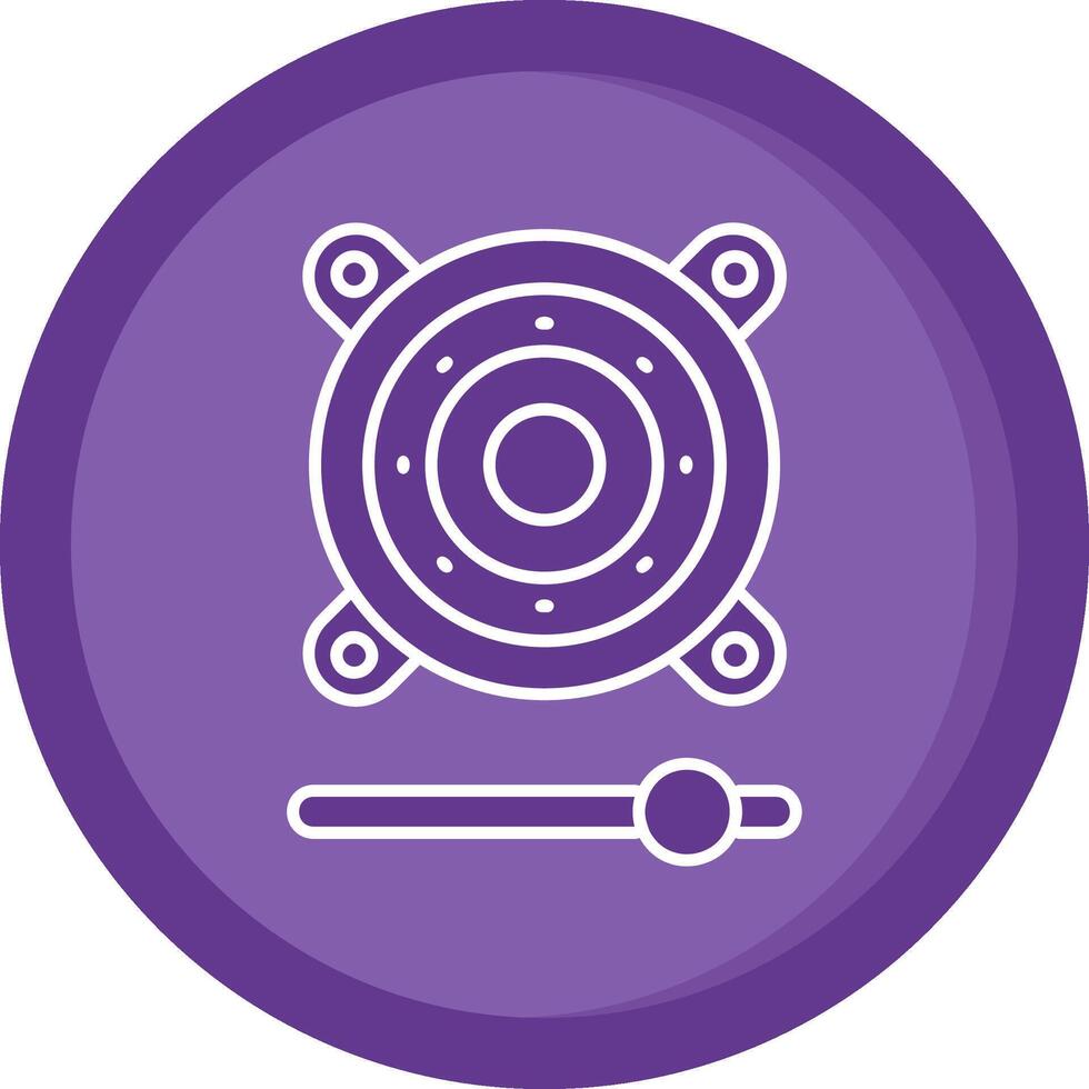 orateur solide violet cercle icône vecteur
