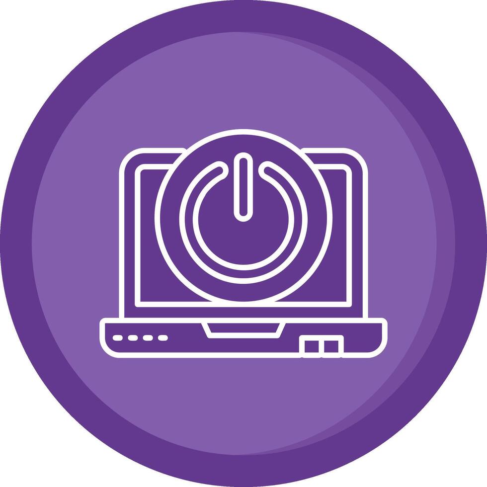 Puissance de solide violet cercle icône vecteur