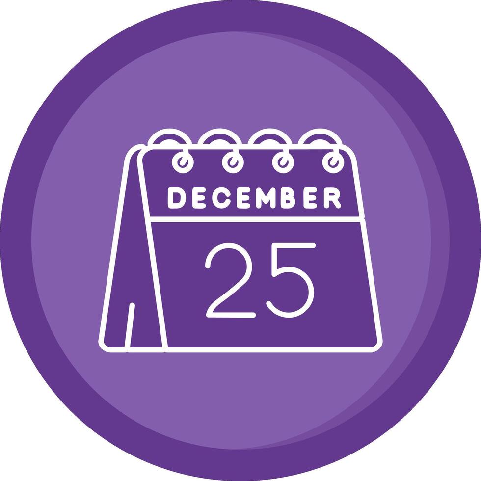 25ème de décembre solide violet cercle icône vecteur