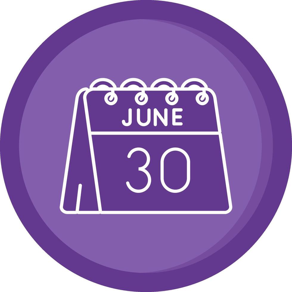 30 de juin solide violet cercle icône vecteur