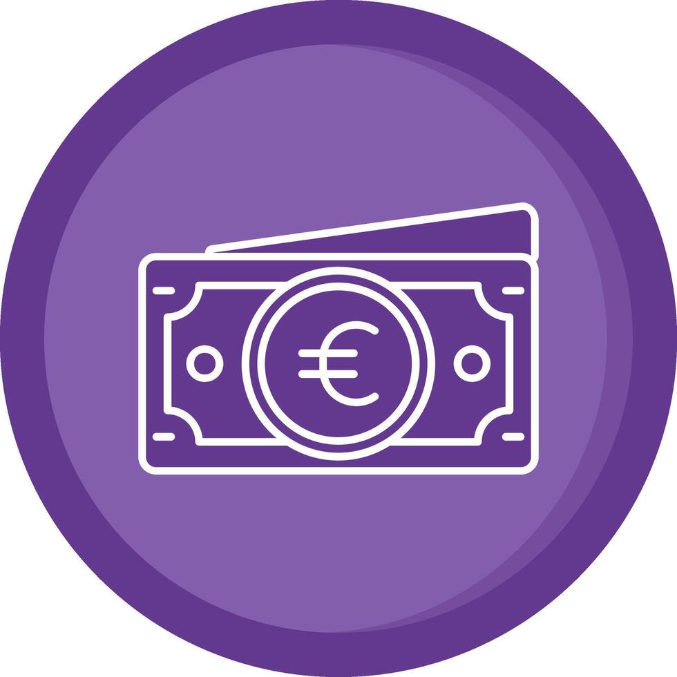 euro solide violet cercle icône vecteur