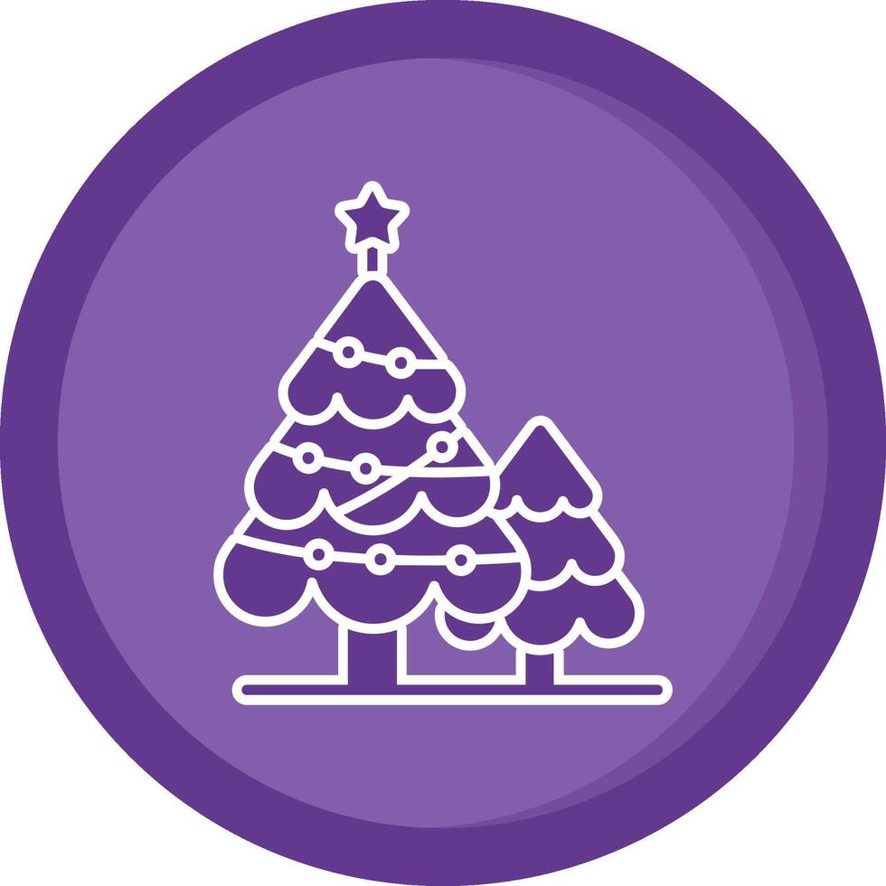 Noël arbre solide violet cercle icône vecteur