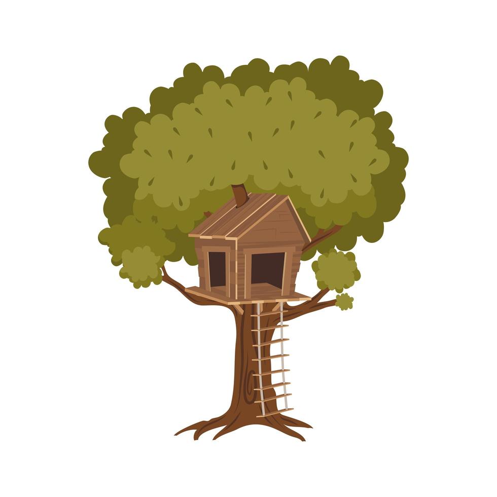 icône de la maison dans les arbres vecteur