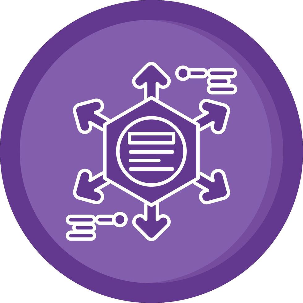 diagramme solide violet cercle icône vecteur