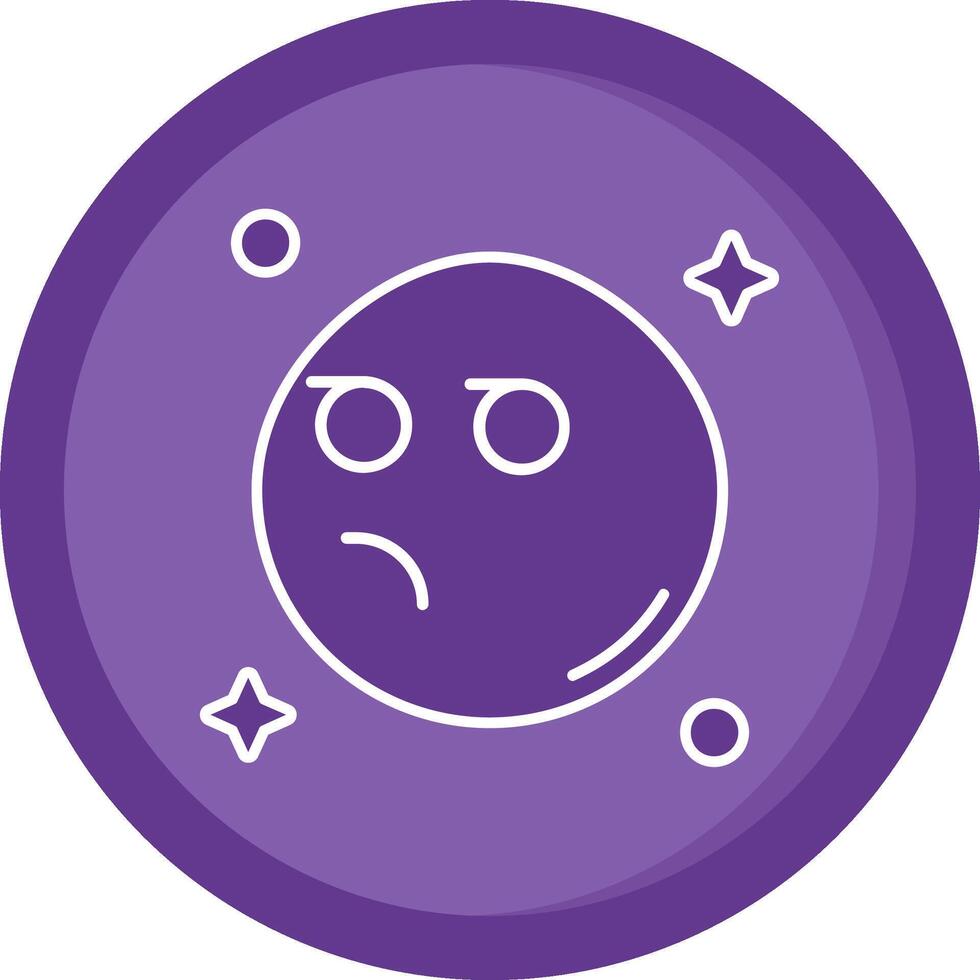 méfiant solide violet cercle icône vecteur