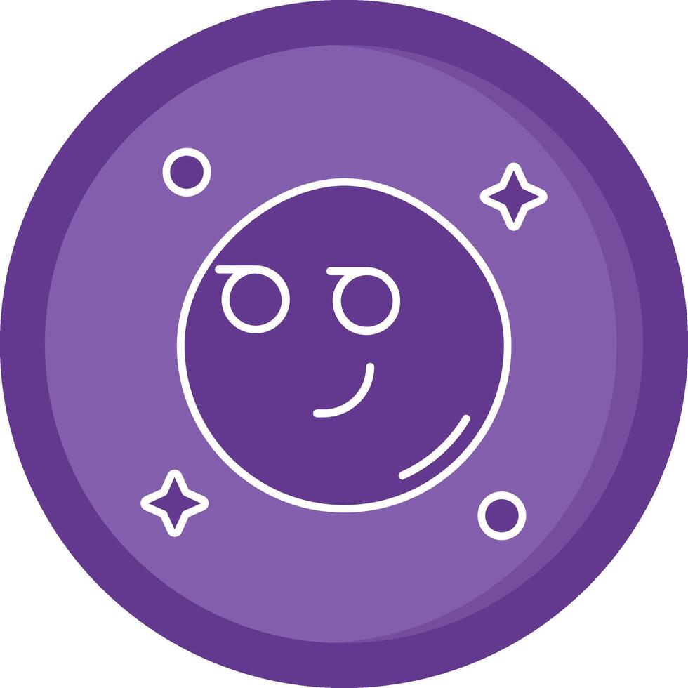 sourire narquois solide violet cercle icône vecteur