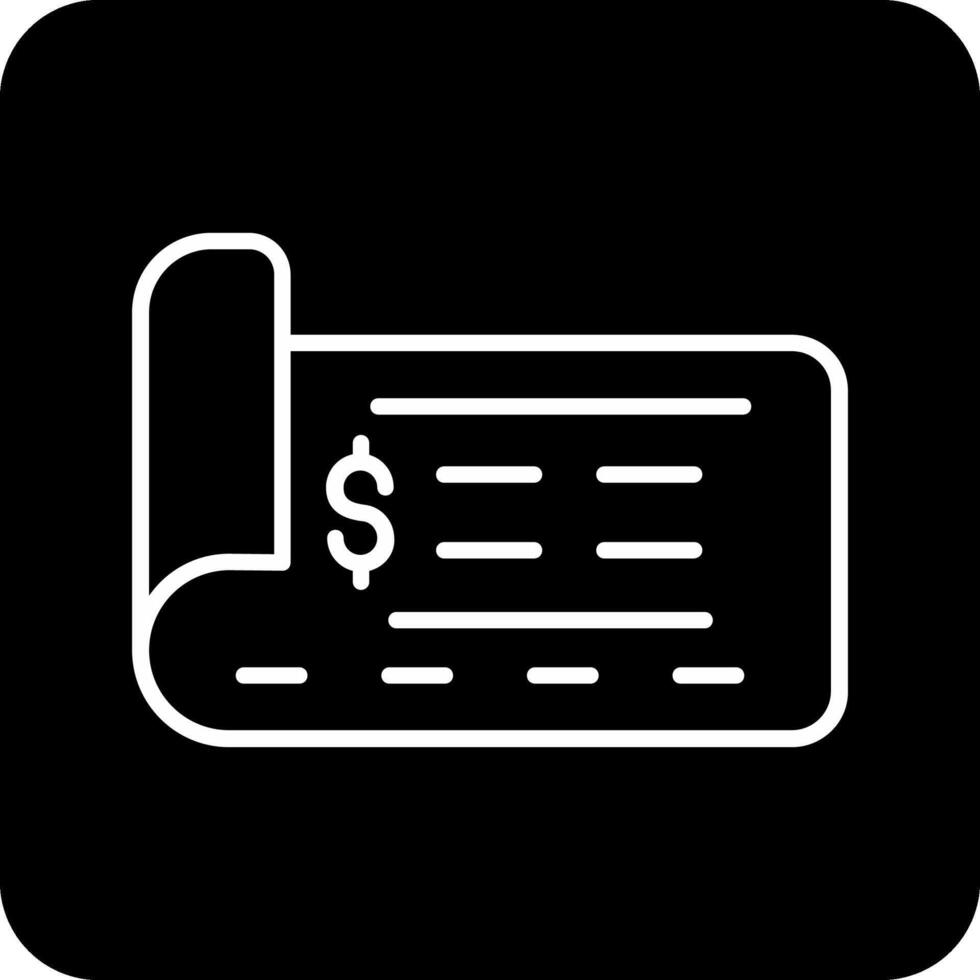 icône de vecteur de chèque bancaire