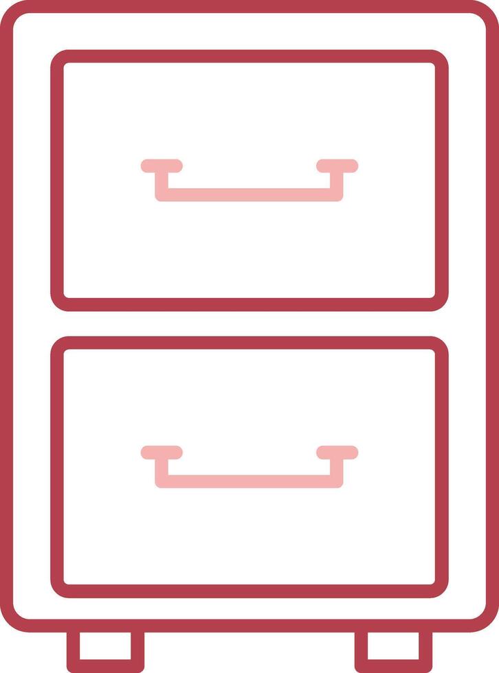 remplissage cabinet solide deux Couleur icône vecteur