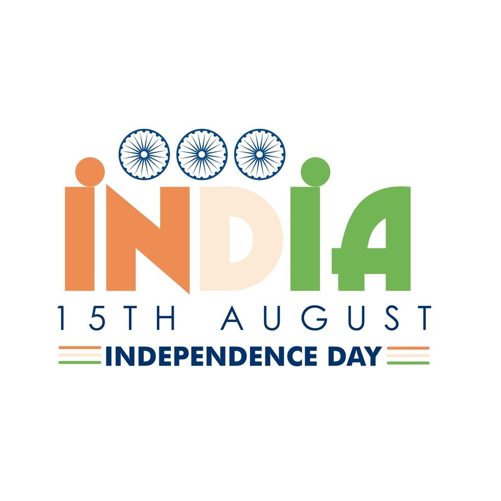 bannière de la fête de l'indépendance de l'inde 15 août vecteur