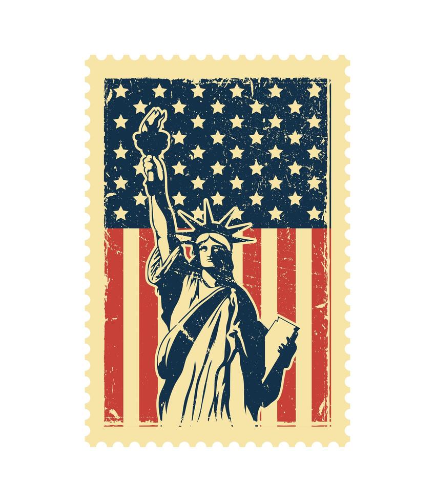 sceau postal américain vecteur