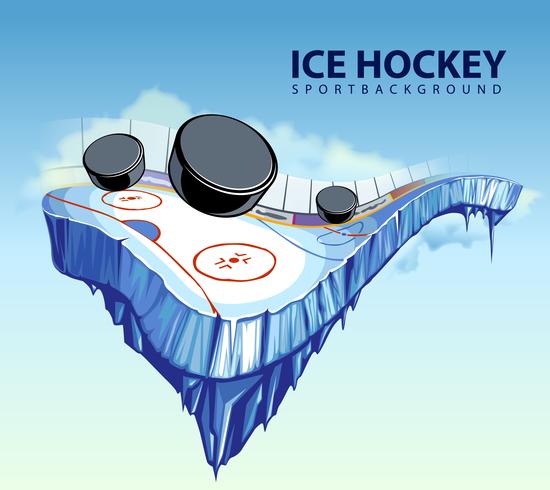 patinoire de hockey surréaliste vecteur