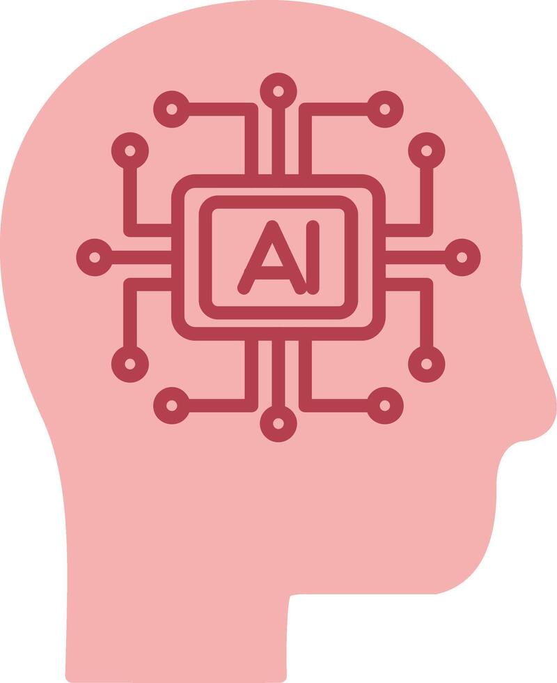 artificiel intelligence solide deux Couleur icône vecteur