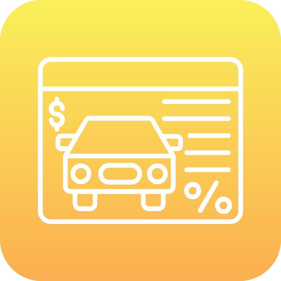 icône de vecteur de prêt de voiture