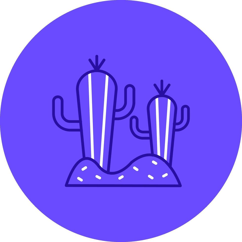 cactus duo régler Couleur cercle icône vecteur