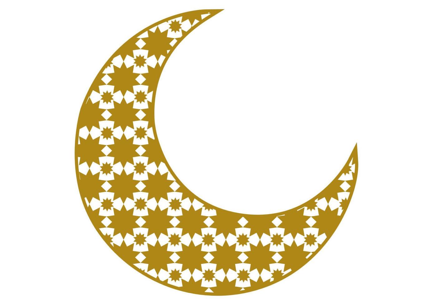 lune avec la technique du masque d'écrêtage à motif arabe doré vecteur