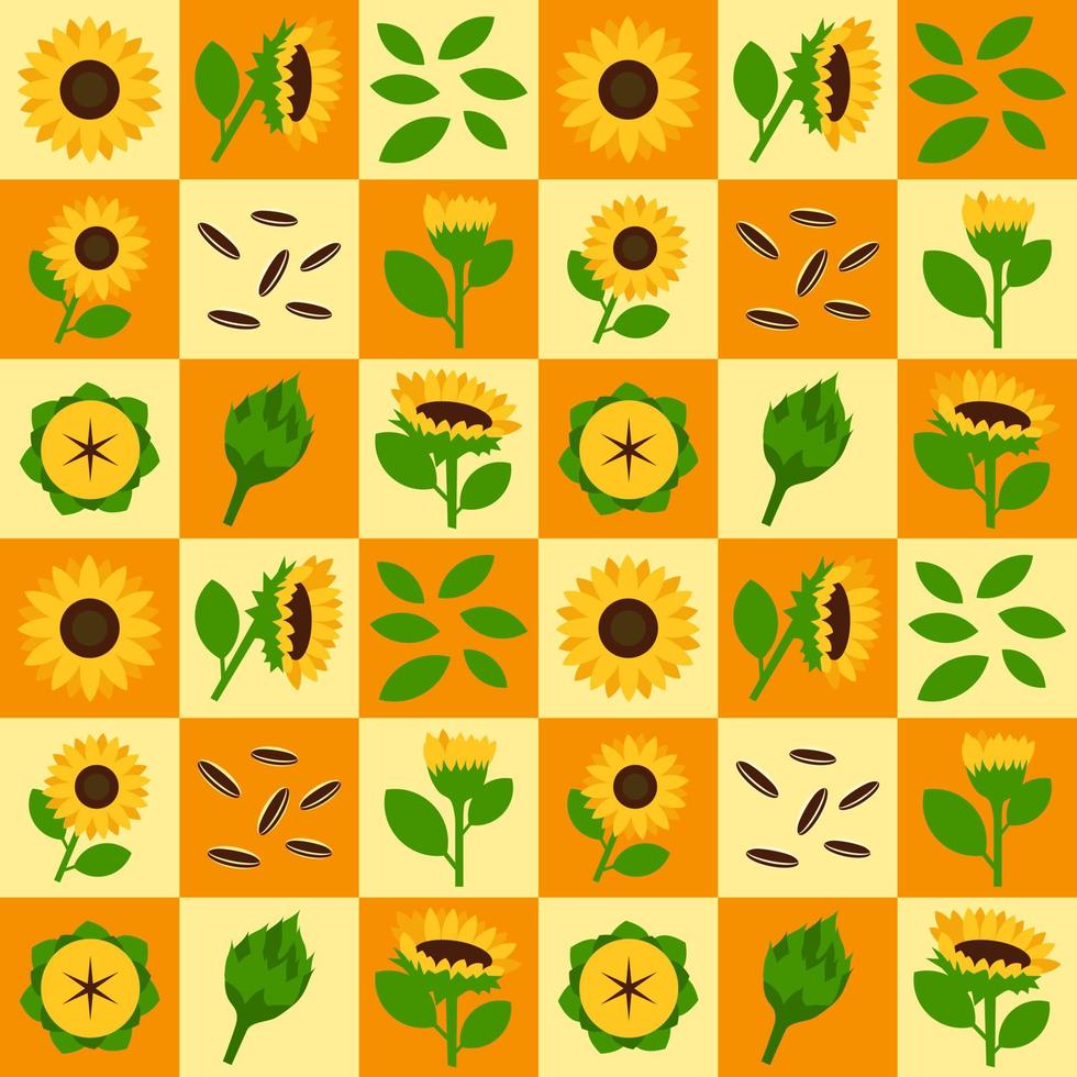 Modèle vectoriel géométrique sans soudure abstrait de tournesol pour la conception d'emballages