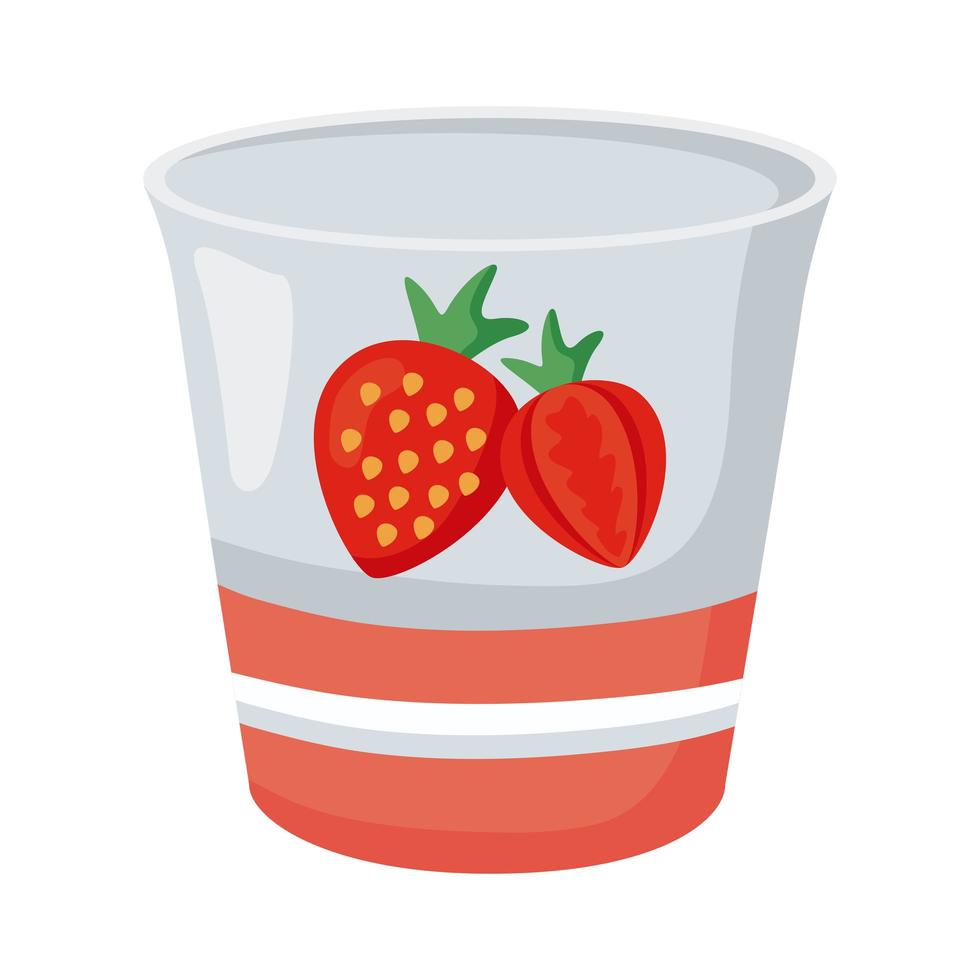 pot de glace à la fraise vecteur