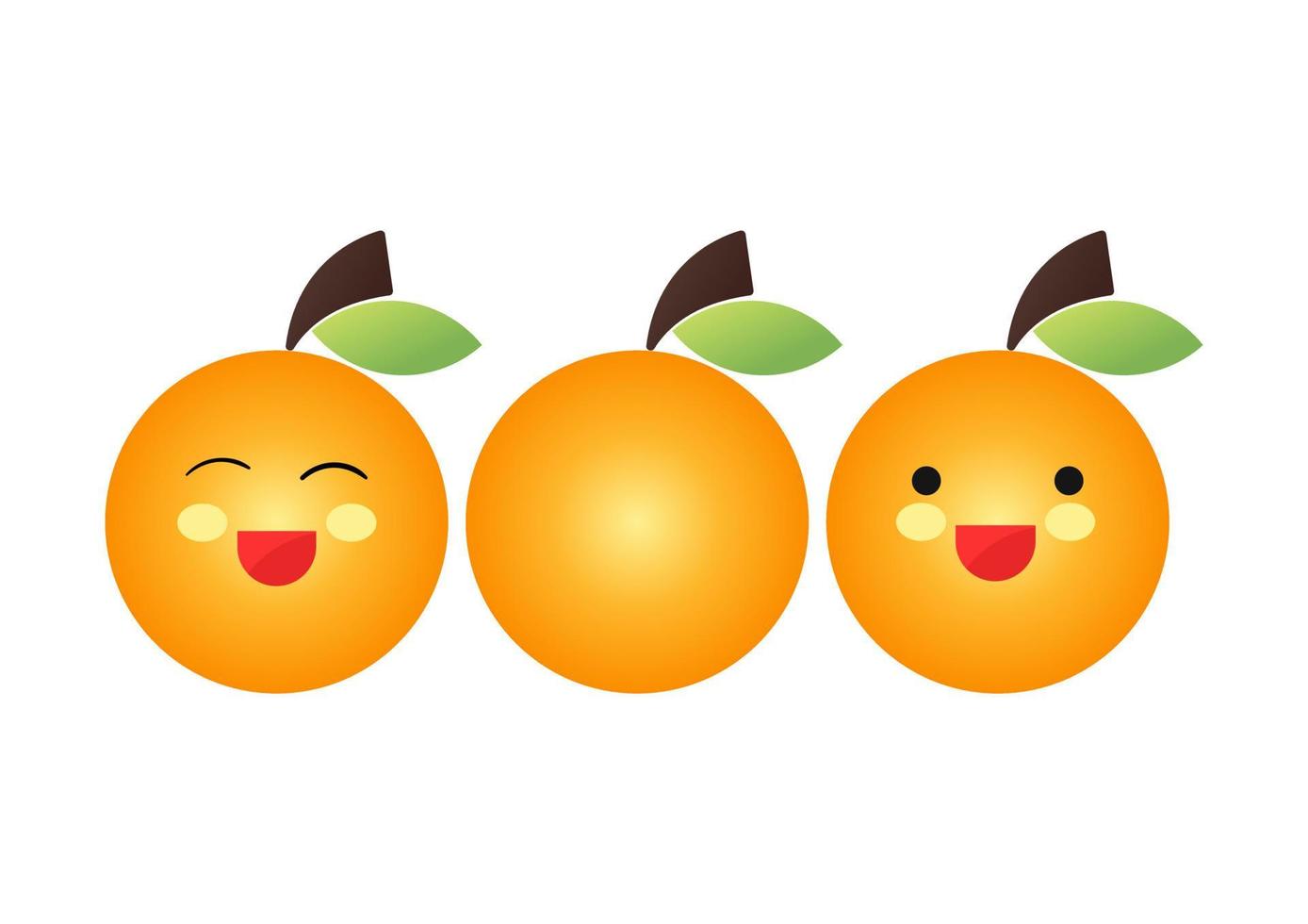 illustration d'un fruit orange avec un visage mignon et adorable vecteur