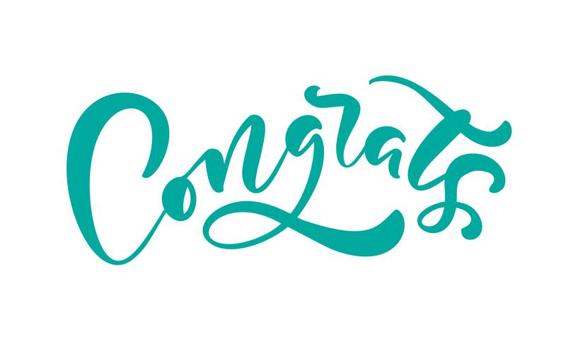 Texte de calligraphie dessiné à la main &quot;Congrats&quot; vecteur