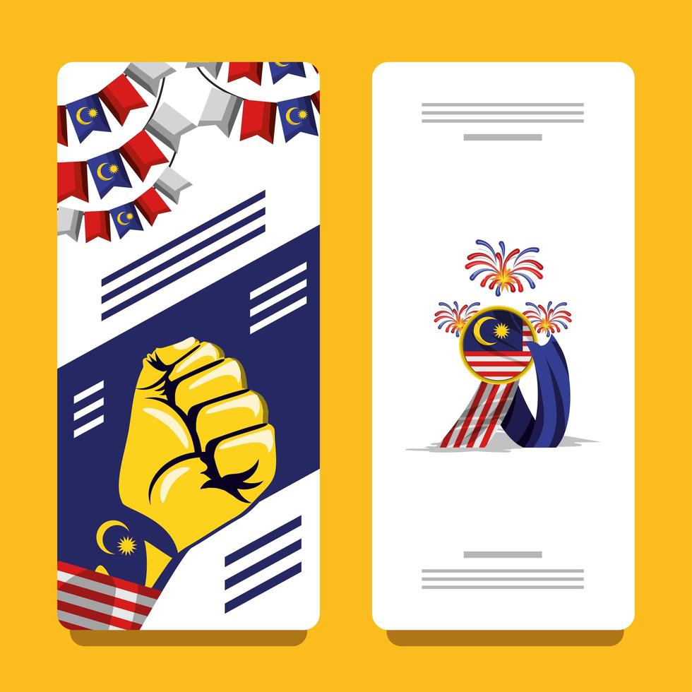 bannière de la fête de l'indépendance de la malaisie vecteur