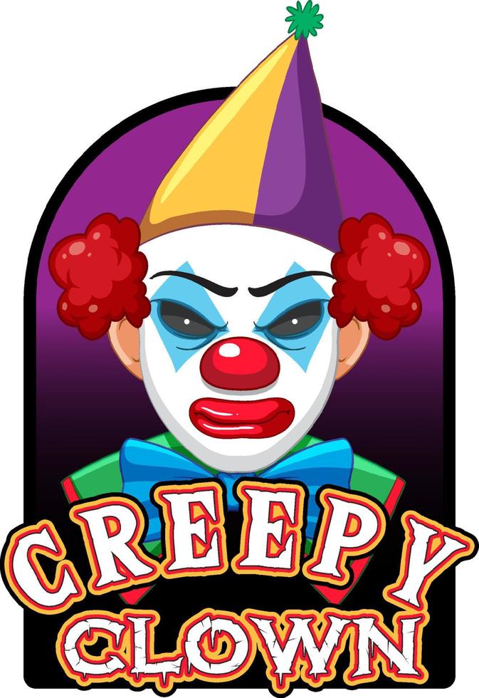 clown effrayant avec logo de clown effrayant vecteur