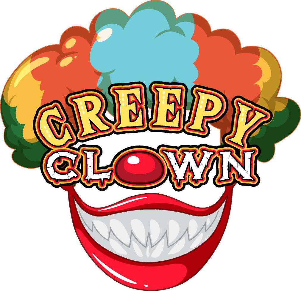 logo de police de clown effrayant vecteur