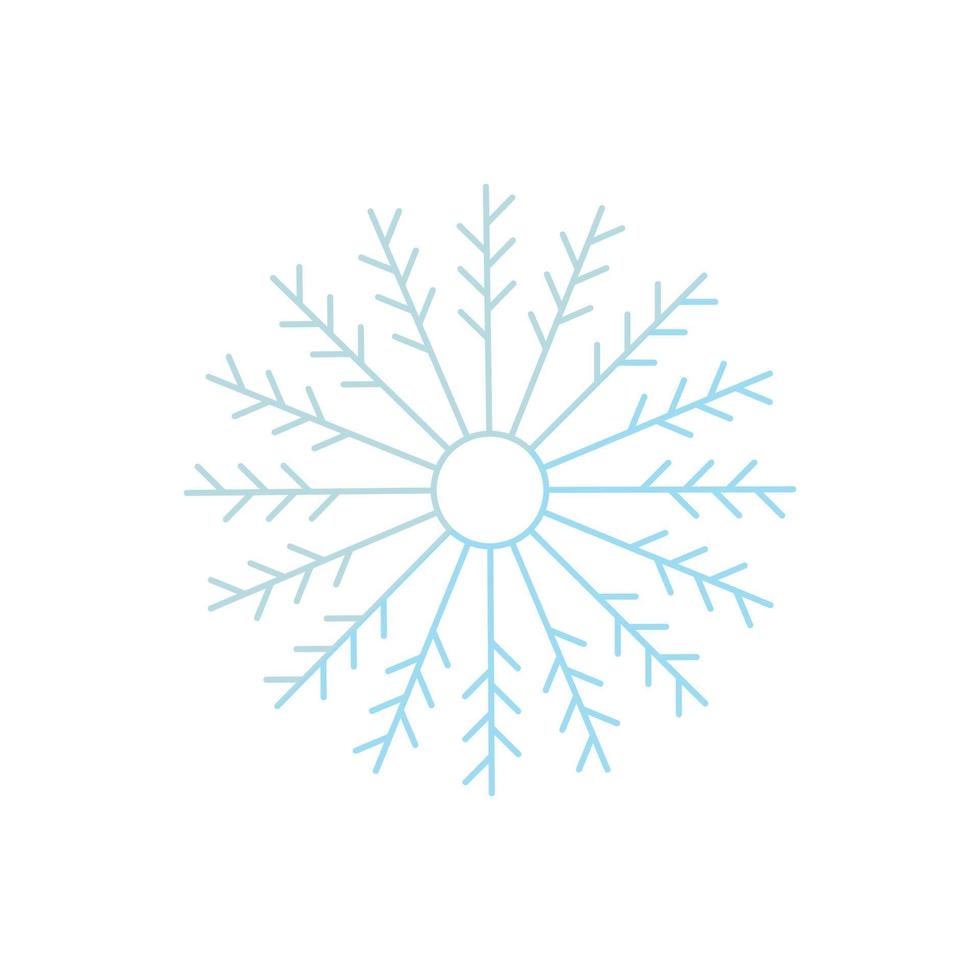 ligne de vecteur d'icône de flocon de neige sur l'image de fond blanc pour le web, la présentation, le logo, le symbole de l'icône.