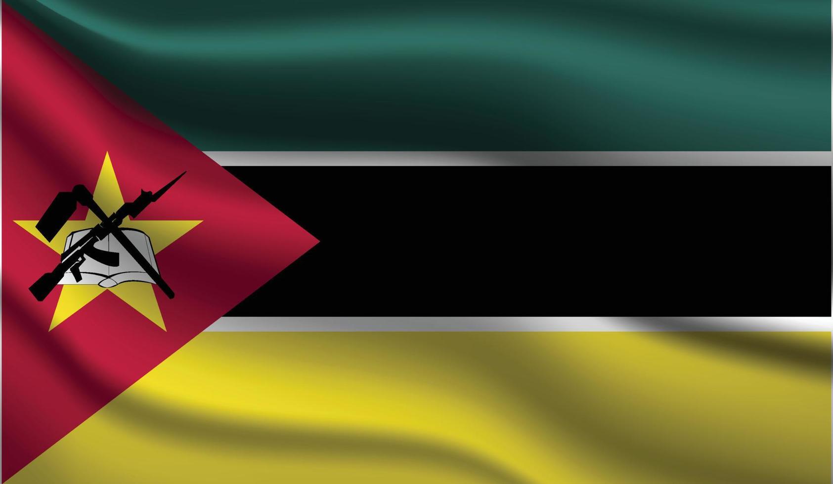 conception de drapeau moderne réaliste du mozambique vecteur