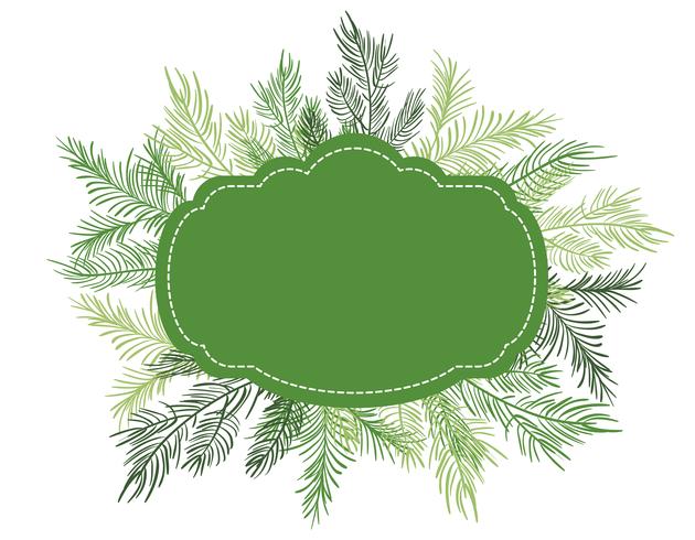 Illustration vectorielle vert Fond de cadre de Noël avec des branches de sapin vecteur