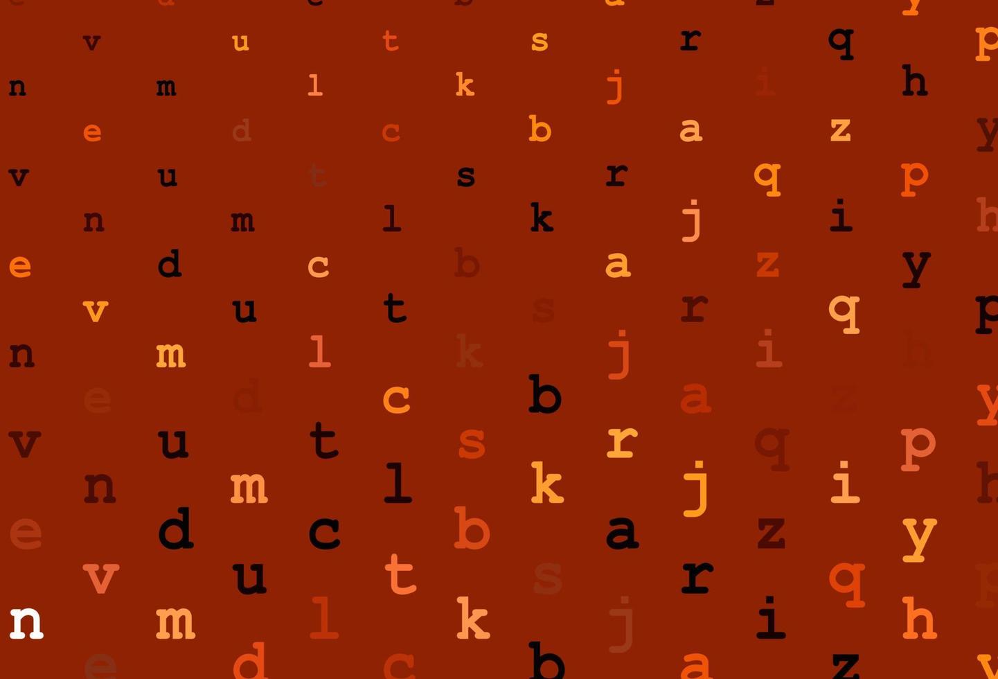 modèle vectoriel orange foncé avec des lettres isolées.