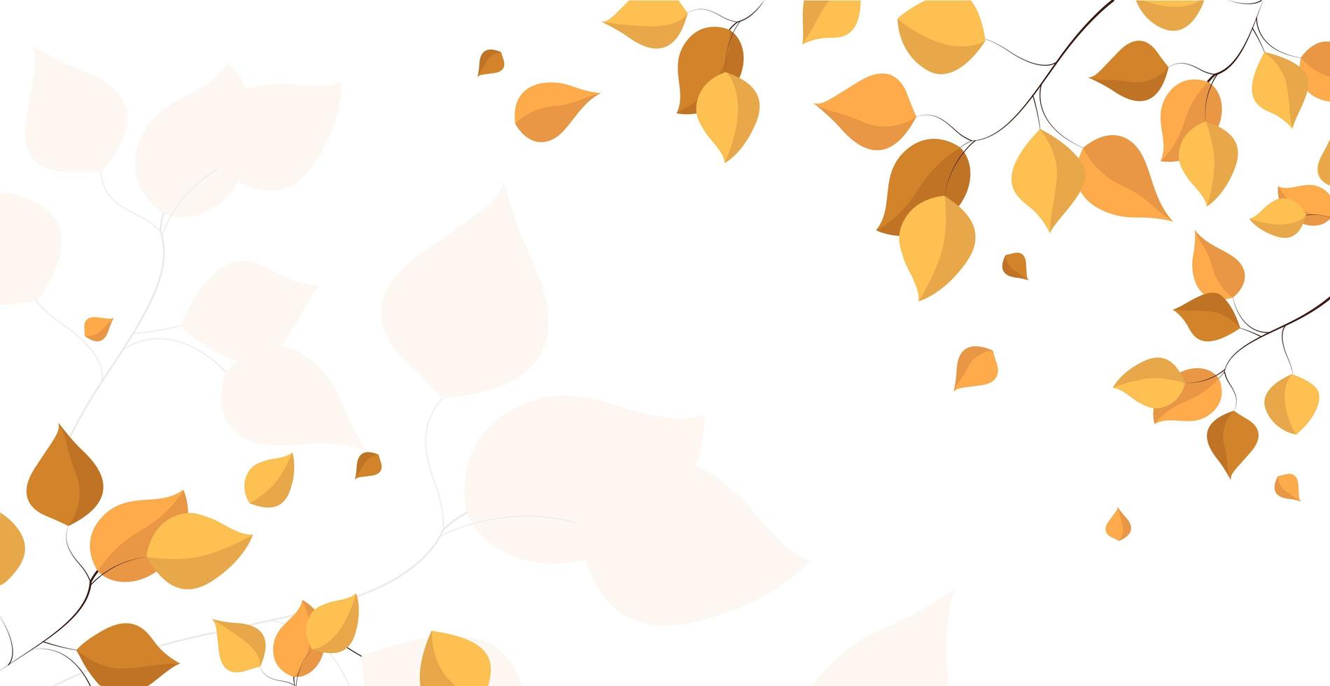 modèle d'arrière-plan web automne abstrait avec de nombreuses feuilles différentes - vector