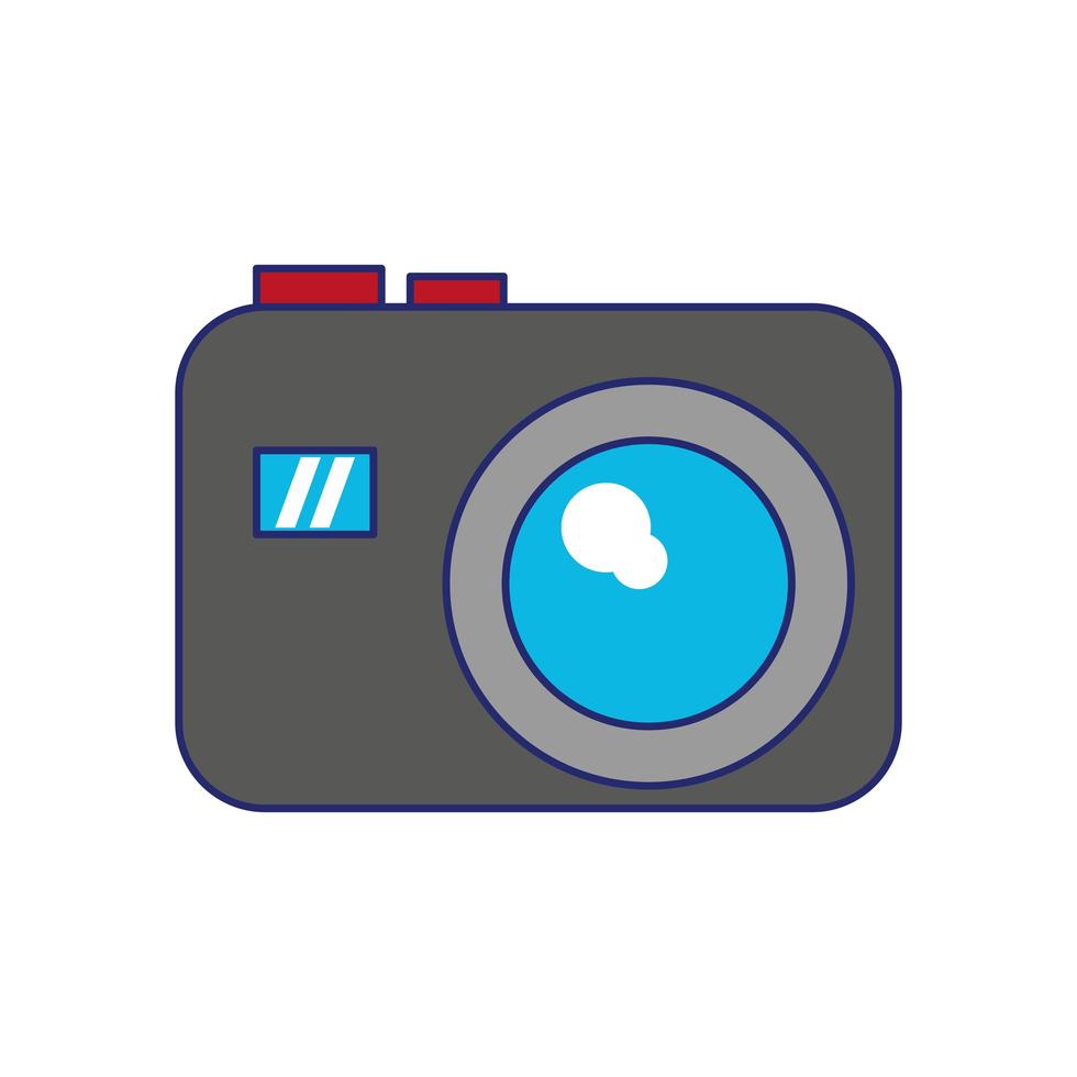 lignes bleues de l'icône de l'appareil photo vecteur