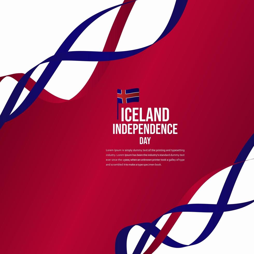 illustration de conception de modèle de vecteur de célébration de la fête de l'indépendance de l'islande