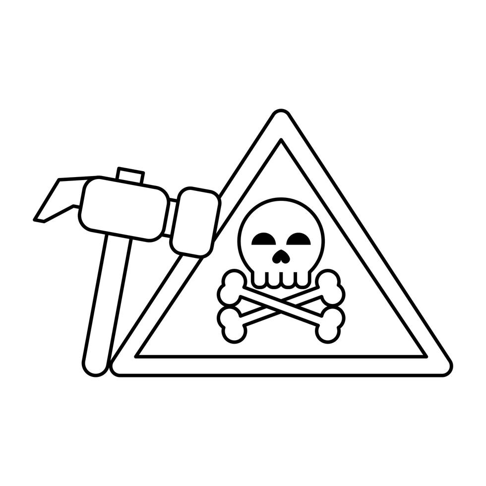 signe de danger avec des outils vecteur