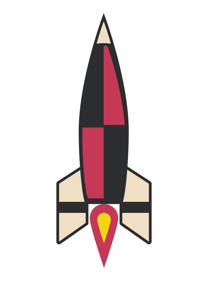icône pop art fusée vecteur