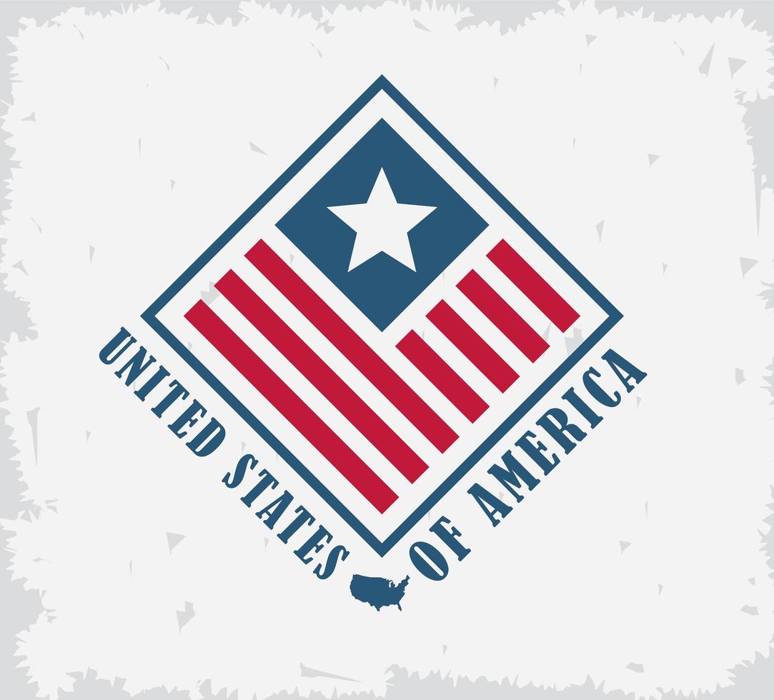 emblème de losange du drapeau américain vecteur