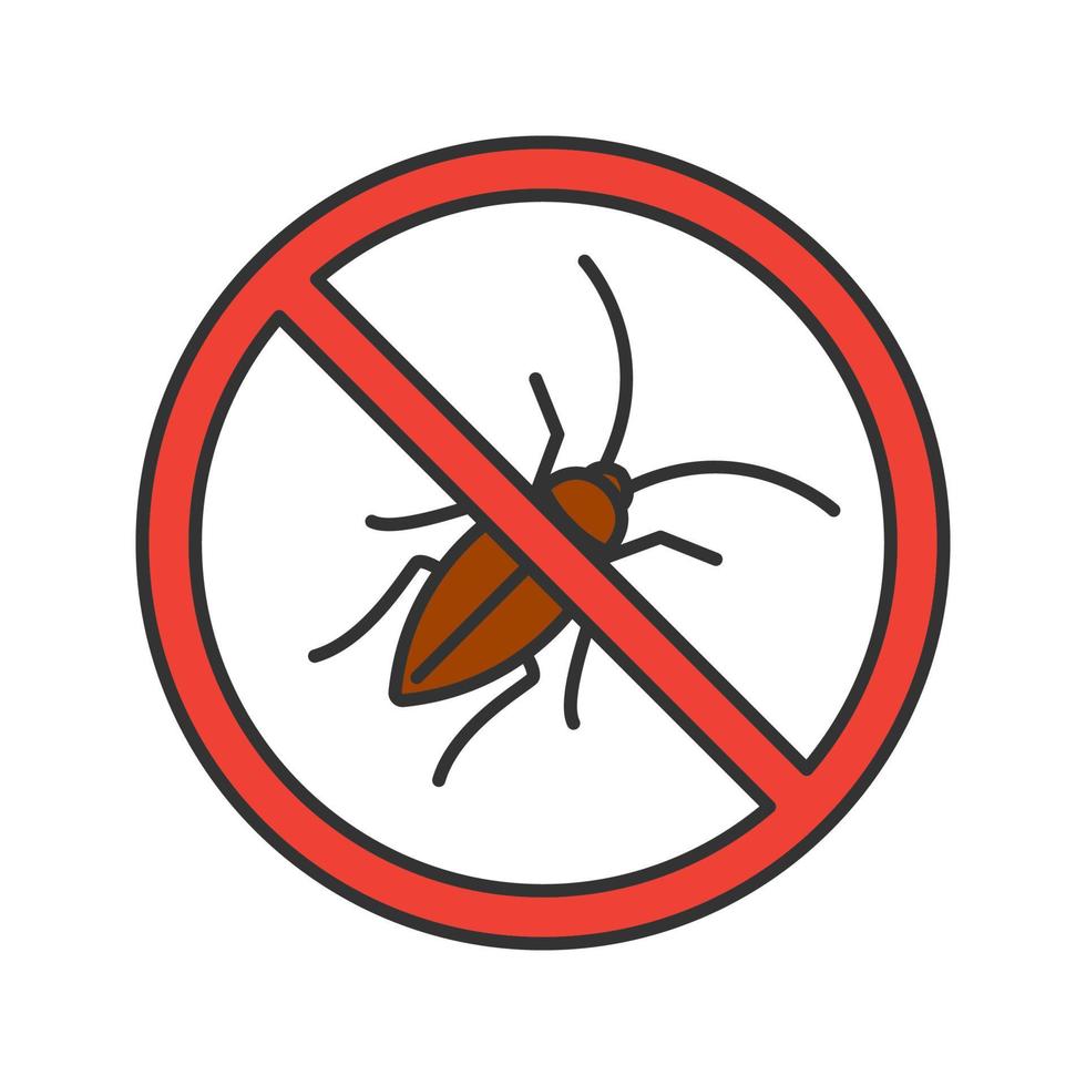 arrêter l'icône de couleur de signe de cafards. répulsif contre les cafards. antiparasitaire. illustration vectorielle isolée vecteur