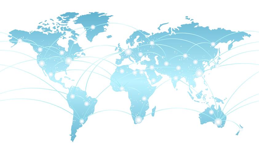 Carte transparente du système de réseau mondial. vecteur