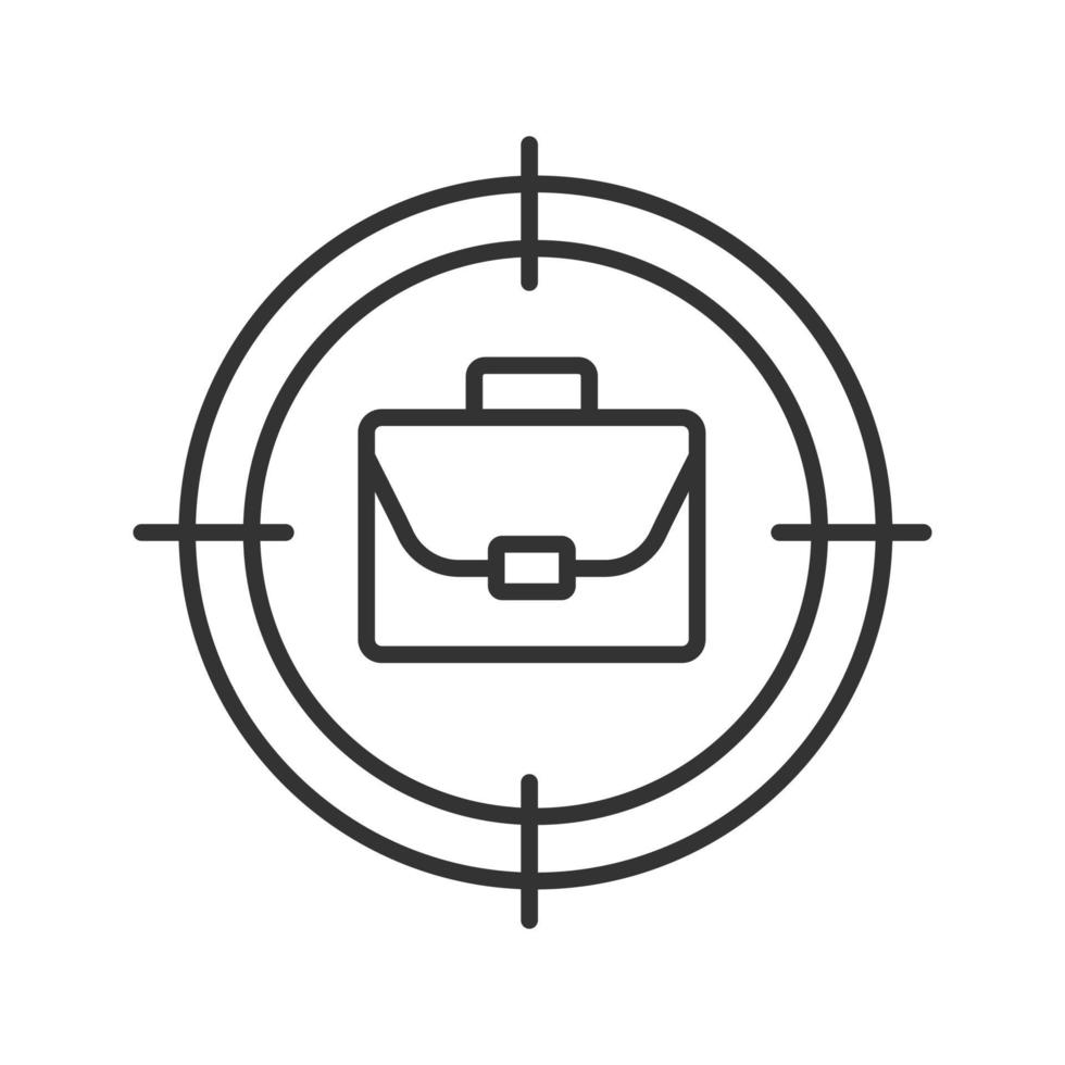 viser l'icône linéaire porte-documents. illustration de fine ligne d'affaire d'affaires. symbole de contour. chercher du travail. idées et objectifs commerciaux. dessin de contour isolé de vecteur