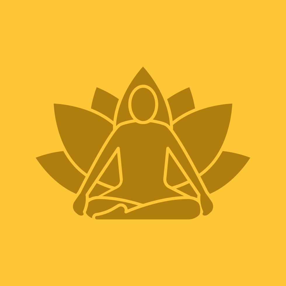 icône de couleur de glyphe de position de yoga. symbole de silhouette. Cours de yoga. espace négatif. illustration vectorielle isolée vecteur