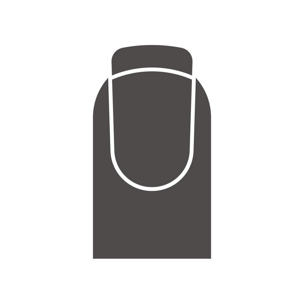 icône de manucure française. symbole de silhouette. clou de femme avec manucure. espace négatif. illustration vectorielle isolée vecteur
