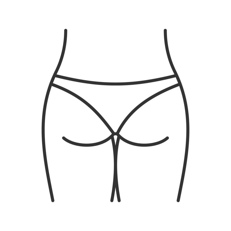 icône linéaire de fesses. illustration de la ligne mince. symbole de contour. dessin de contour isolé de vecteur