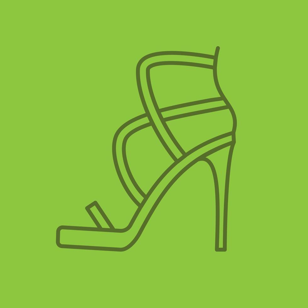 icône linéaire de chaussures à talons hauts. symboles de contour de ligne mince sur fond de couleur. illustration vectorielle vecteur