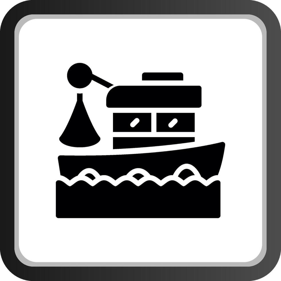 conception d'icône créative de bateau de pêche vecteur