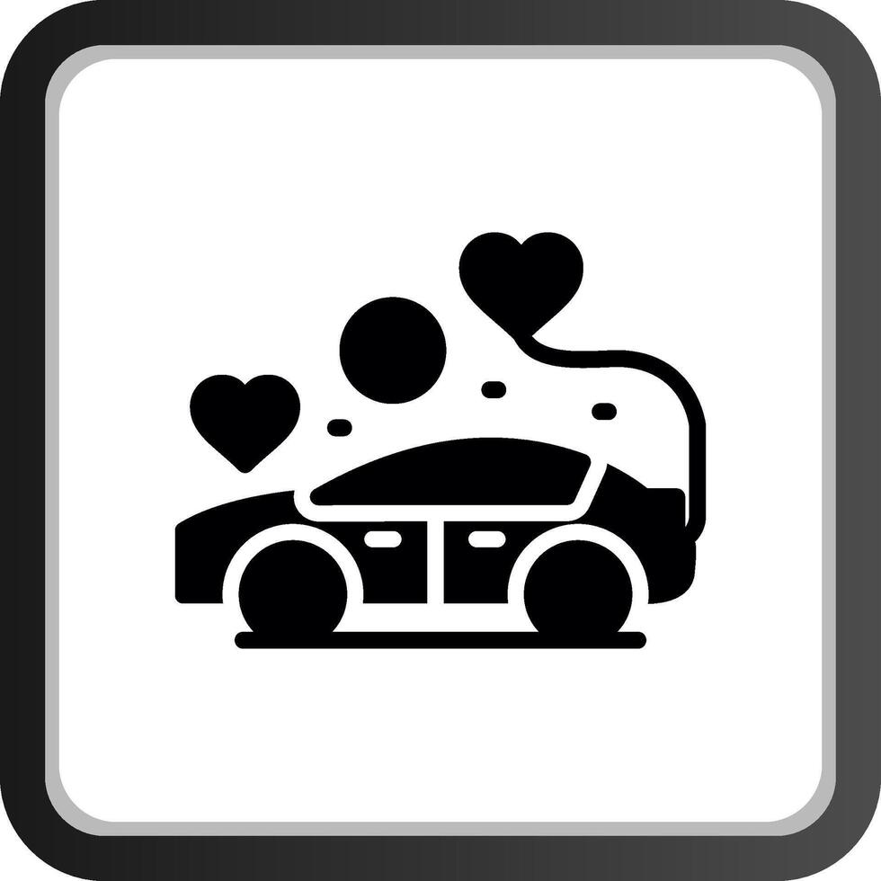 conception d'icône créative de voiture de mariage vecteur